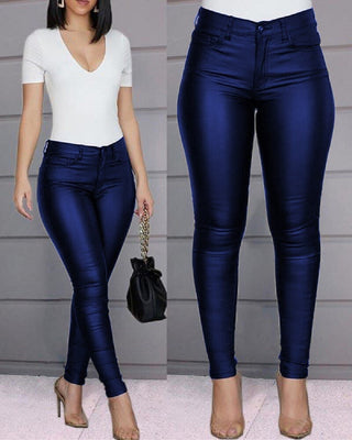 Coated skinny bukser