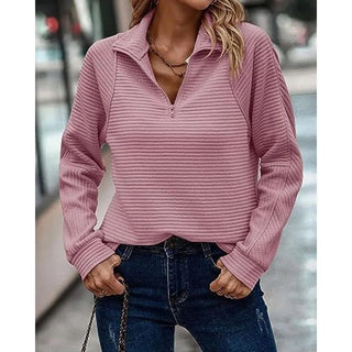 Ribbet Sweatshirt med Lynlås