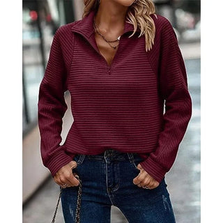 Ribbet Sweatshirt med Lynlås