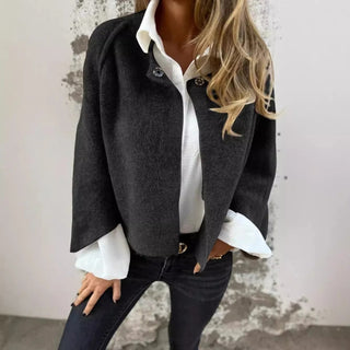 Kort uldlook jakke