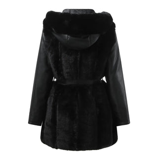 Vinterjakke med Bælte og Faux Fur