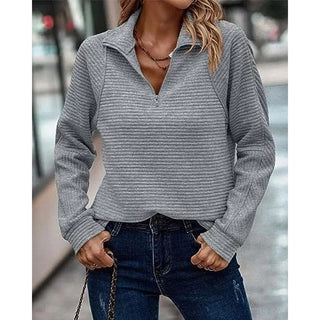 Ribbet Sweatshirt med Lynlås