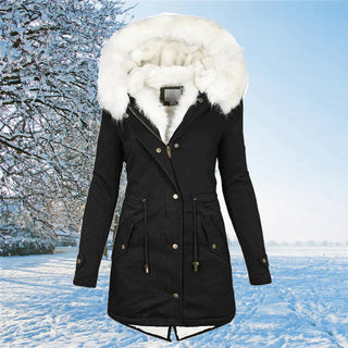 Vinter Parka Jakke | Faux Fur Hætte | Lang og Varm