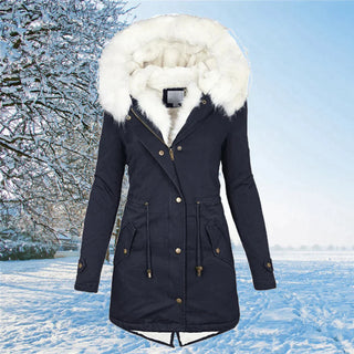 Vinter Parka Jakke | Faux Fur Hætte | Lang og Varm
