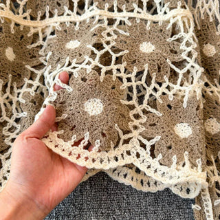 Boho Hæklet Top | Lange Ærmer | Håndlavet i Bomuld