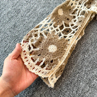 Boho Hæklet Top | Lange Ærmer | Håndlavet i Bomuld