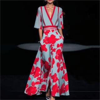 Maxi Kjole Blomstret | Elegant Silhuet | Komfort og Stil
