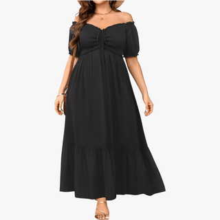 Boho Maxikjole | Off-Shoulder | Blomstret og Romantisk