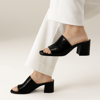 Platform Mulesandaler | PU-læder | Elegant og Komfortabel