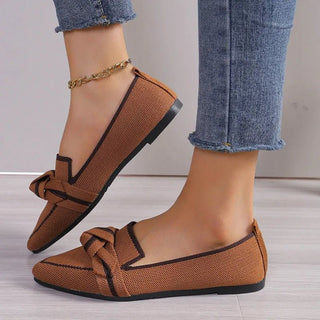 Pointed Toe Knit Loafers | Kontrastdetaljer | Slip-on Komfort