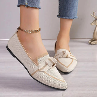 Pointed Toe Knit Loafers | Kontrastdetaljer | Slip-on Komfort