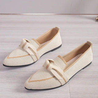 Pointed Toe Knit Loafers | Kontrastdetaljer | Slip-on Komfort