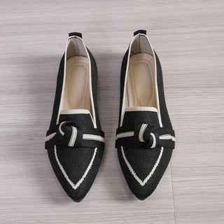 Pointed Toe Knit Loafers | Kontrastdetaljer | Slip-on Komfort