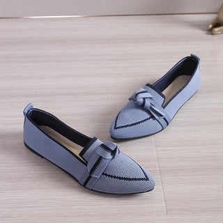Pointed Toe Knit Loafers | Kontrastdetaljer | Slip-on Komfort