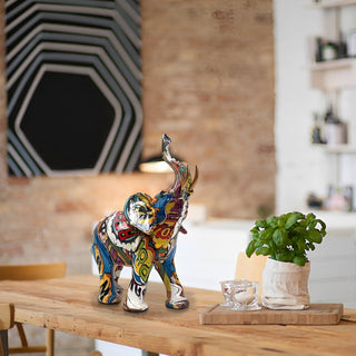 Farverig Elefant Skulptur