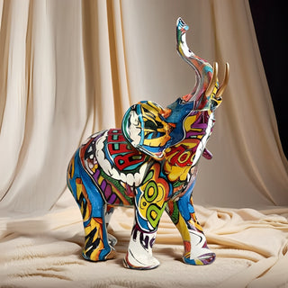 Farverig Elefant Skulptur