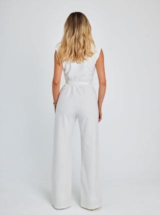 Struktureret jumpsuit med taljebånd