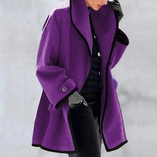 Kontrastdetaljeret Uldlook Frakke