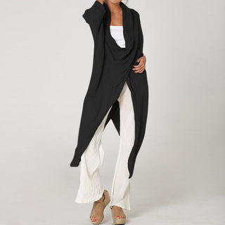 Draperet Lang Cardigan | Hør | Let og Elegant