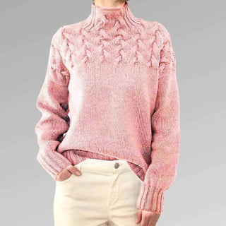 Strikket Turtleneck Trøje med Mønster