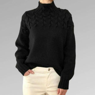 Strikket Turtleneck Trøje med Mønster
