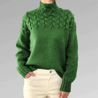 Strikket Turtleneck Trøje med Mønster