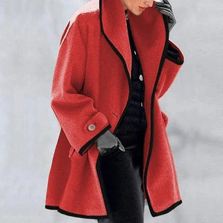 Kontrastdetaljeret Uldlook Frakke