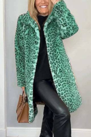 Leopard Fake Fur Frakke