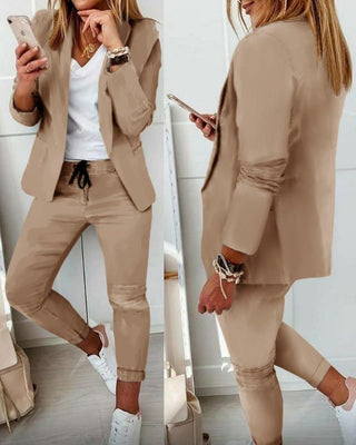 Jogger-sæt med blazerlook