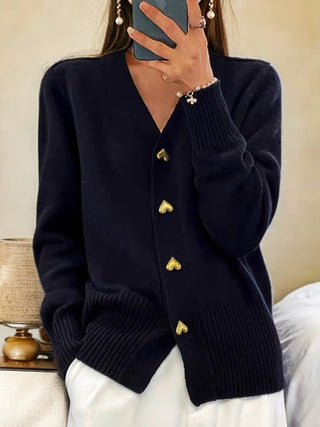 Cardigan med Hjerteknapper