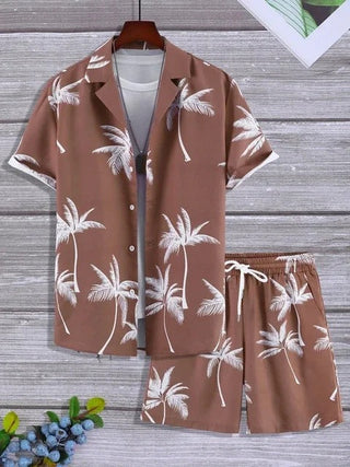 Tropisk Sommerset med Skjorte og Shorts