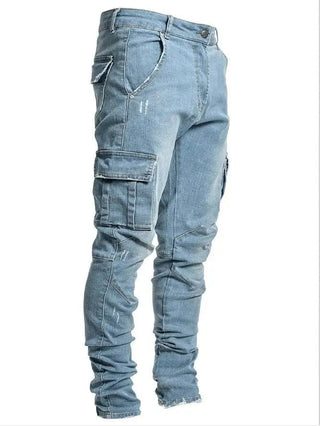Cargo-Bukser i Lys Denim