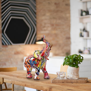 Farverig Elefant Skulptur
