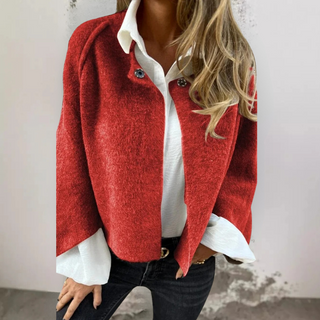Kort uldlook jakke