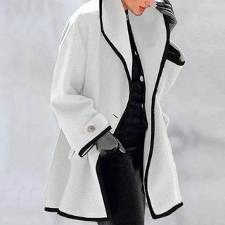 Kontrastdetaljeret Uldlook Frakke