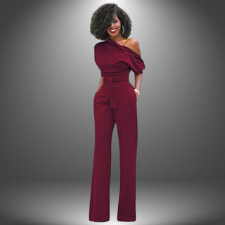 One-Shoulder Jumpsuit med Bælte