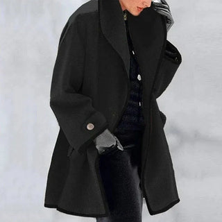 Kontrastdetaljeret Uldlook Frakke